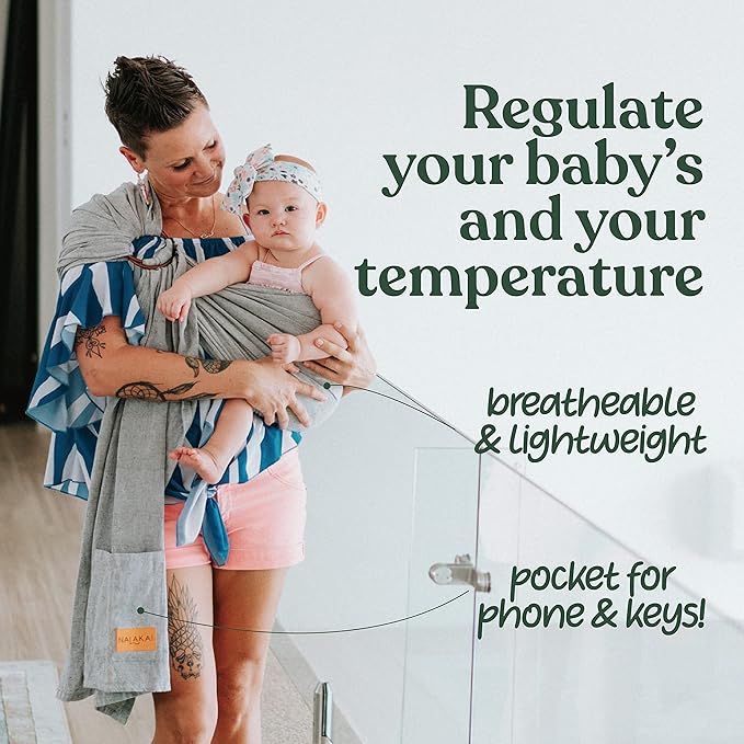 Nalakai Luxury Ring Sling Baby Carrier, Soft Linen Blend Baby Sling, Baby Wrap, Wear Your Little One Close to Your Heart, Comfort, Style-CubbioBaby