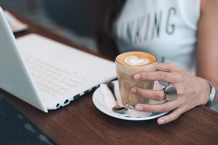 Gold and Silver Rings for Women, Chunky Signet Statement Rings Gold Plated Band Ring Wide Metal Square Rings Cocktail Costume Jewelry