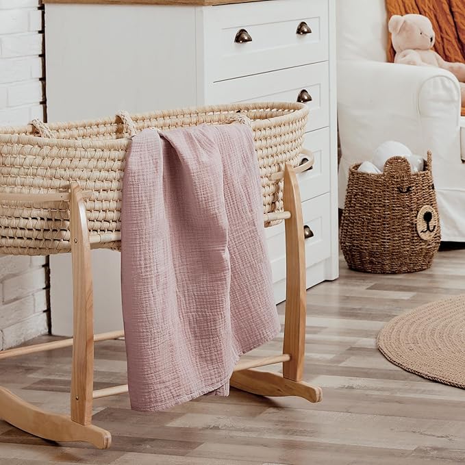 GLLQUEN BABY Muslin Swaddle Blankets for Girls, 2-Pack Organic Baby Blankets for Girl Boy, Newborn Receiving Blanket, Baby Swaddle Blanket Unisex, Baby Essentials, Registry & Gift, 40 x 38 inches-CubbioBaby