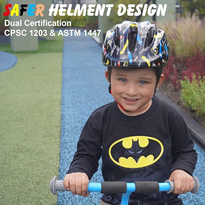 Kid Bicycle Helmets, LX LERMX Kids Bike Helmet Ages 3-5/5-14 Adjustable from Toddler to Youth Size, Durable Kids Bike Helmet with Fun Designs for Boys and Girls-CubbioBaby