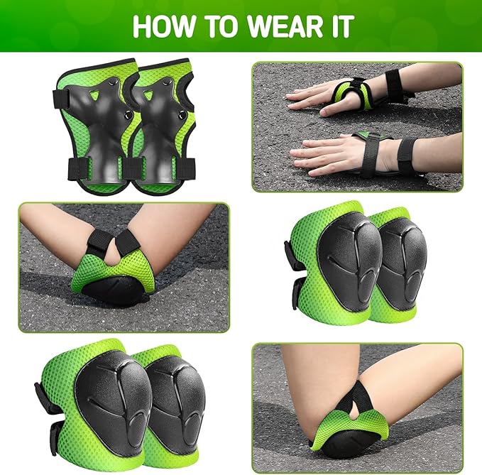 Toddler/Kids Bike Helmet Set for Boys Girls 3D Adjustable Kids Helmet Protective Gear Set Knee Elbow Wrist Pads and Multi-Sports Skateboard Scooter Cycling Roller Balance Bike-CubbioBaby