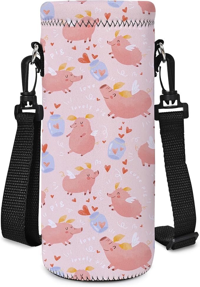 Neoprene Water Bottle Carrier Bag with Adjustable Shoulder Strap for Men Women Walking Hiking,Portable Insulated Holder Case for Stainless Steel/Glass/Plastic Bottles-CubbioBaby