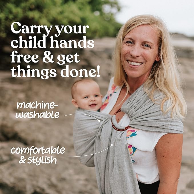 Nalakai Luxury Ring Sling Baby Carrier, Soft Linen Blend Baby Sling, Baby Wrap, Wear Your Little One Close to Your Heart, Comfort, Style-CubbioBaby