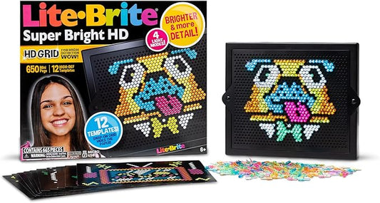 Lite Brite Super Bright HD - Creative Retro Light-Up Screen – Educational Play for Children – Enhances Creativity & Fine Motor Skills, Gift for Boys and Girls Ages 6+