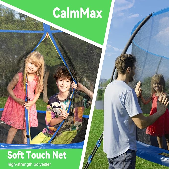 14FT 12FT 10FT 16FT Trampoline with Safety Enclosure, Anti-Rust Coating – ASTM Certified, Heavy-Duty Outdoor Trampoline with Ladder – for Kids & Adults-CubbioBaby