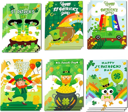 littkeef cliaet 12 Pcs St. Patrick's Day Coloring Books Dinosaur Party Favors Bunnies Bulk Mini Coloring Books Bulk for Kids DIY Art Drawing Activity Book Set for Themed Birthday Party Supplies