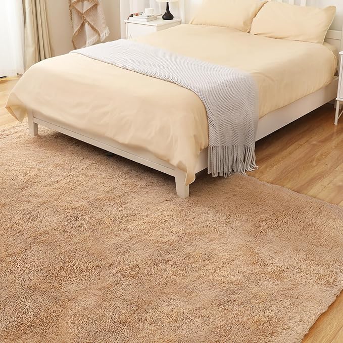 Luxury 4x6 Area Rug, Ultra Soft Rugs for Living Room, Plush Carpet Rugs for Bedroom, Non-Slip Indoor Rug for Nursery, Study Room, Playroom, Home Decor, Camel-CubbioBaby