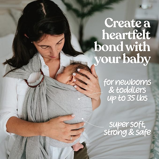 Nalakai Luxury Ring Sling Baby Carrier, Soft Linen Blend Baby Sling, Baby Wrap, Wear Your Little One Close to Your Heart, Comfort, Style-CubbioBaby